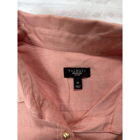 Talbots Pullover Shirt w/ Pearl Snap Button Pockets & Folded Sleeve Women's M - Picture 7 of 12